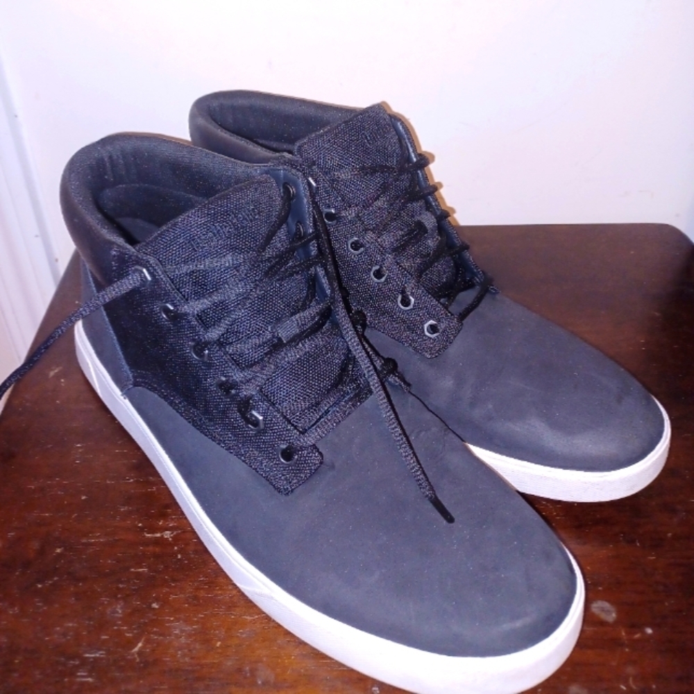 TIMBERLAND Black Leather / Fabric Chukka Boots, 13 - Picture 4 of 5